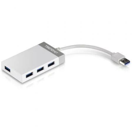 TRENDnet TU3-H4E Hub USB 3.0 de 4 puertos, Blanco y Gris TRENDnet TU3-H4E Hub USB 3.0 de 4 puertos, Blanco y Gris